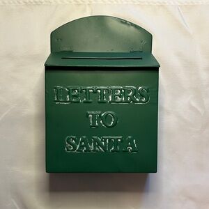 Christmas Holiday Decor Letters To Santa Mailbox in Green Cottage Core
